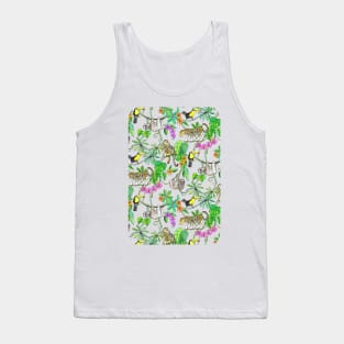 Rainforest Friends - watercolor animals on mint green Tank Top